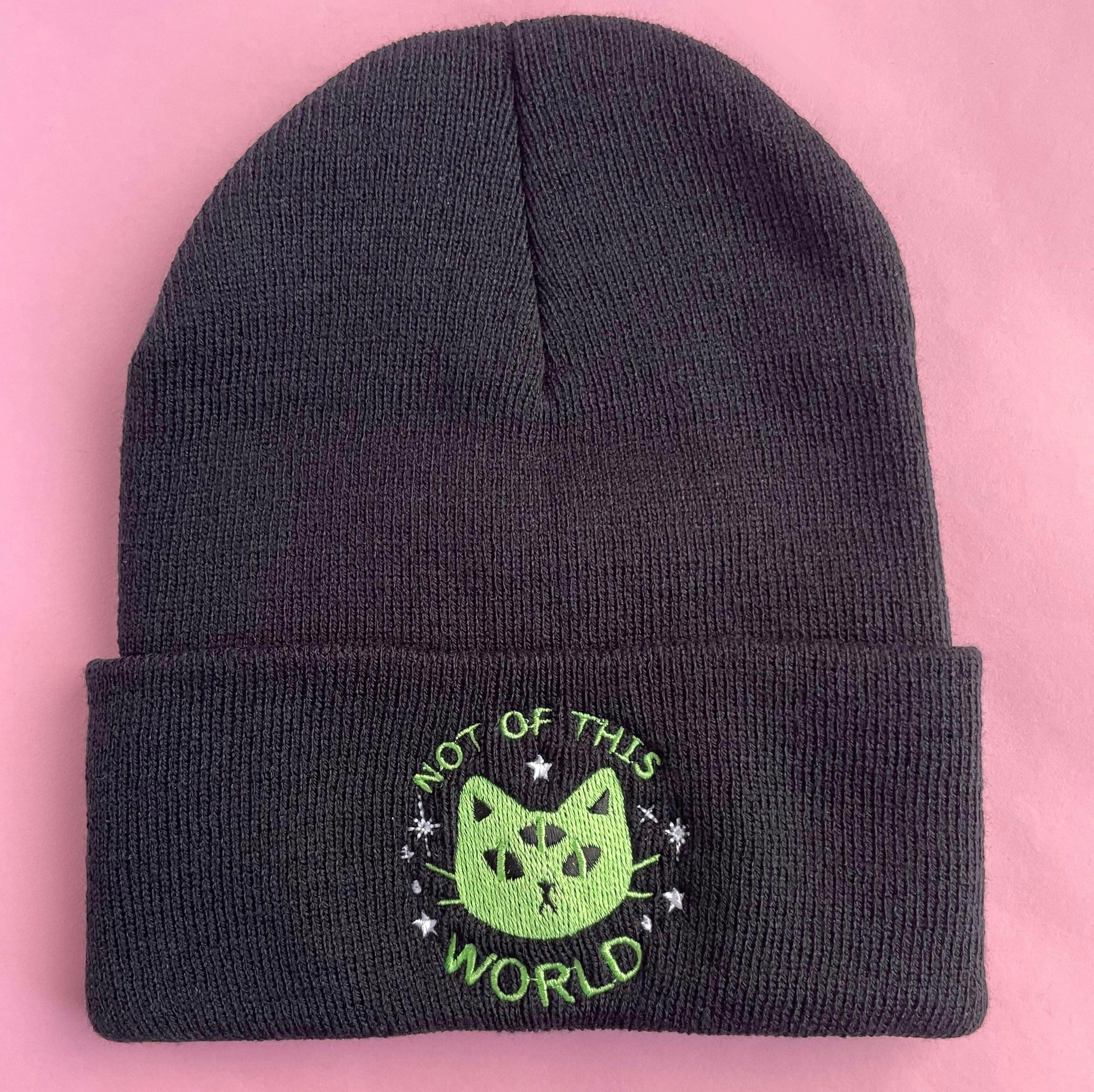 NOT OF THIS WORLD - ALIEN CAT EMBROIDERED BEANIE