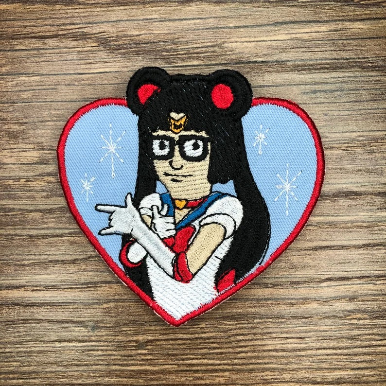 SAILOR TINA MOON EMBROIDERED IRON ON PATCH