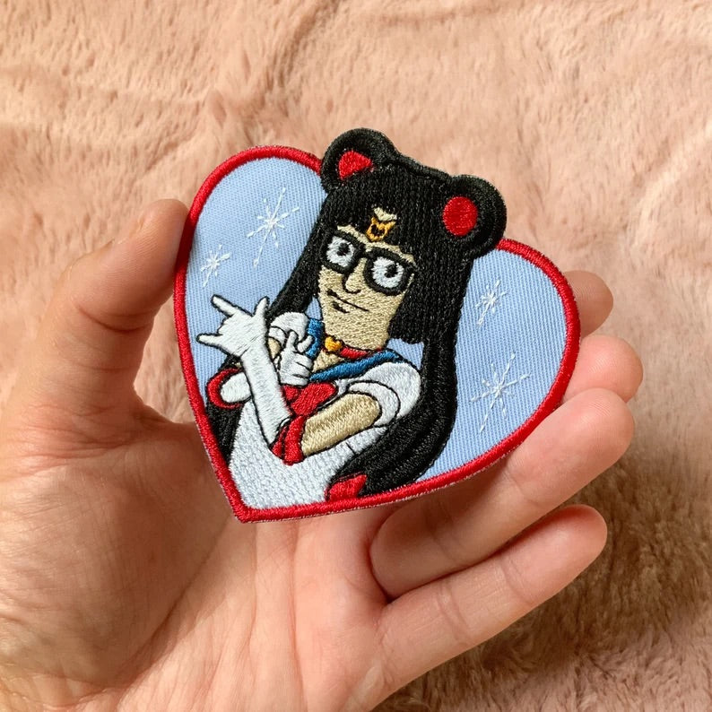 SAILOR TINA MOON EMBROIDERED IRON ON PATCH