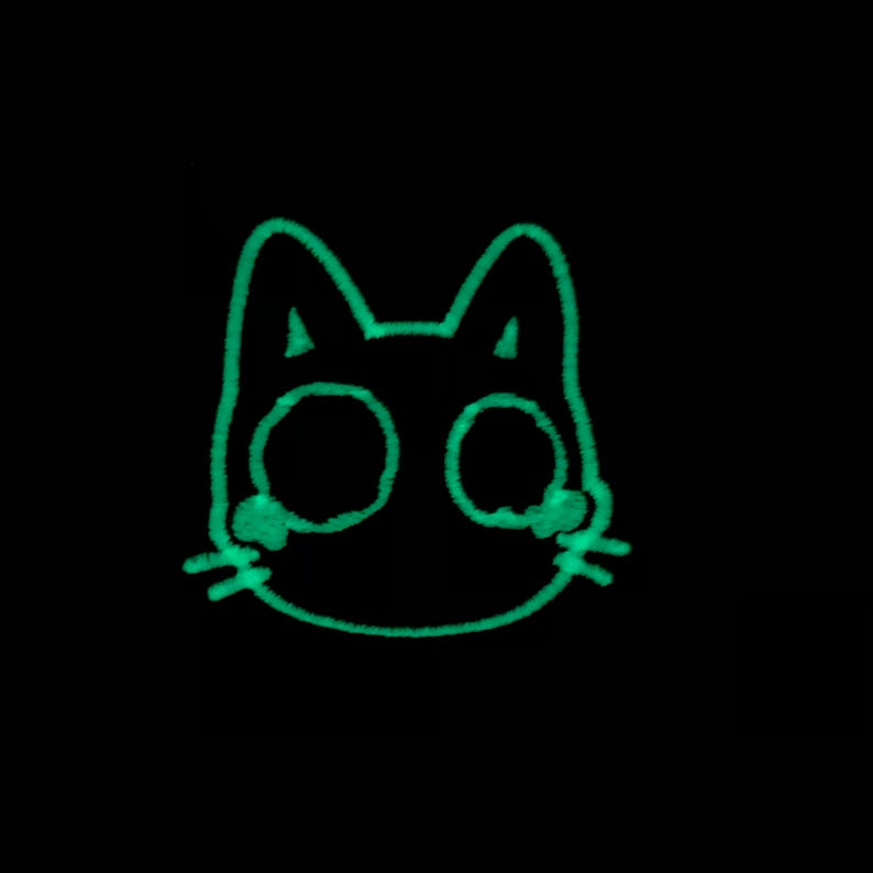 GLOW IN THE DARK CRYING CAT EMBROIDERED T-SHIRT, ADULT UNISEX