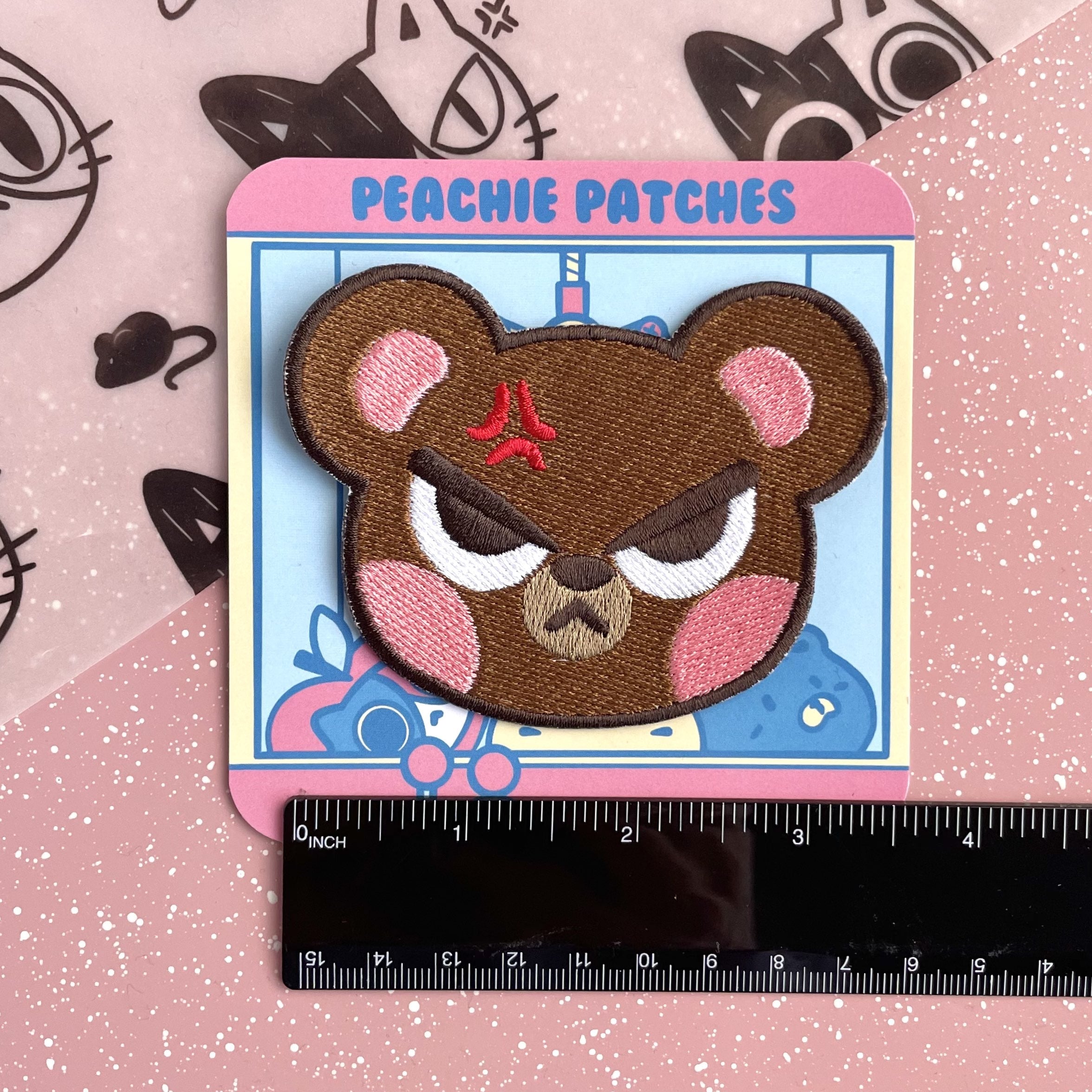 Angry Patch ANGRY BEAR EMBROIDERED IRON ON PATCH – Peachie Patches