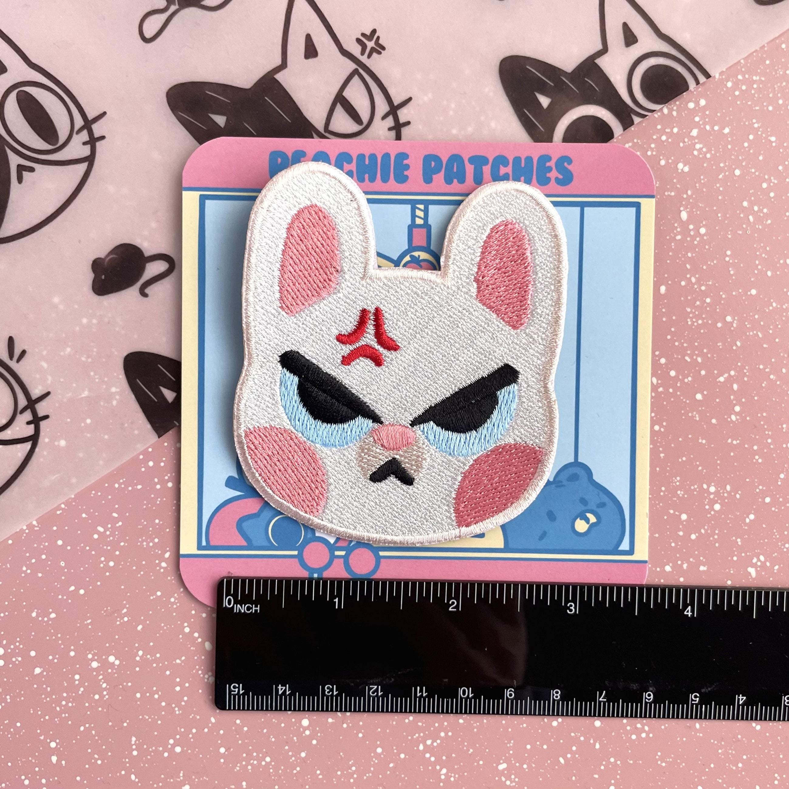 Angry Patch ANGRY BUNNY EMBROIDERED IRON ON PATCH – Peachie Patches