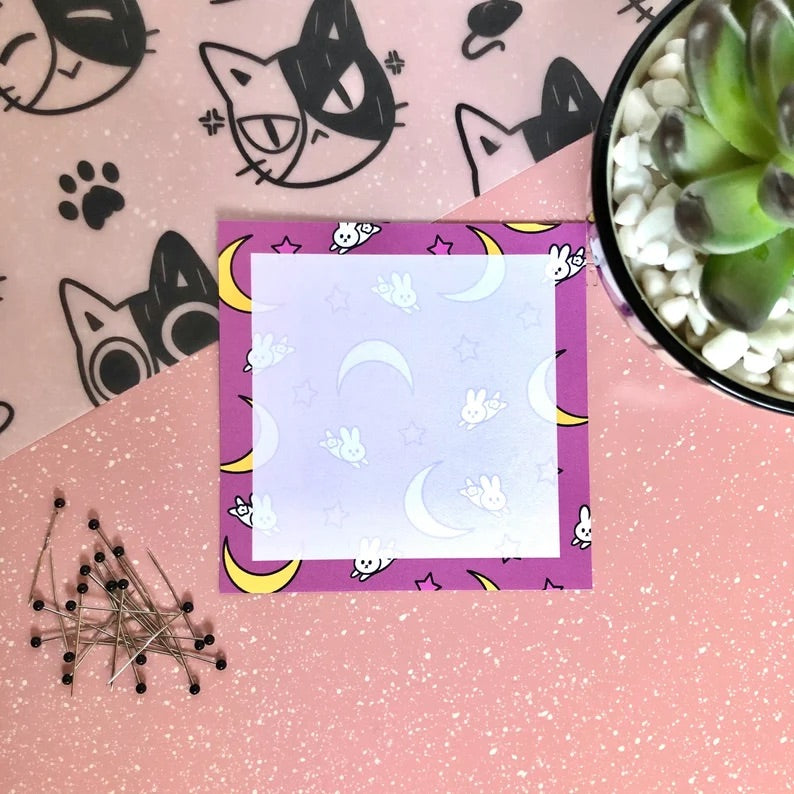 PINK SAILOR MOON BUNNY MEMO PAD, 50 SHEETS