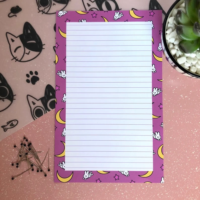 PINK SAILOR MOON BUNNY NOTEPAD, 50 SHEETS