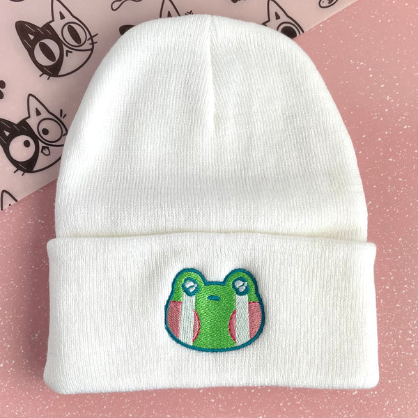 CHOOSE YOUR FROG EMOJI EMBROIDERED BEANIE