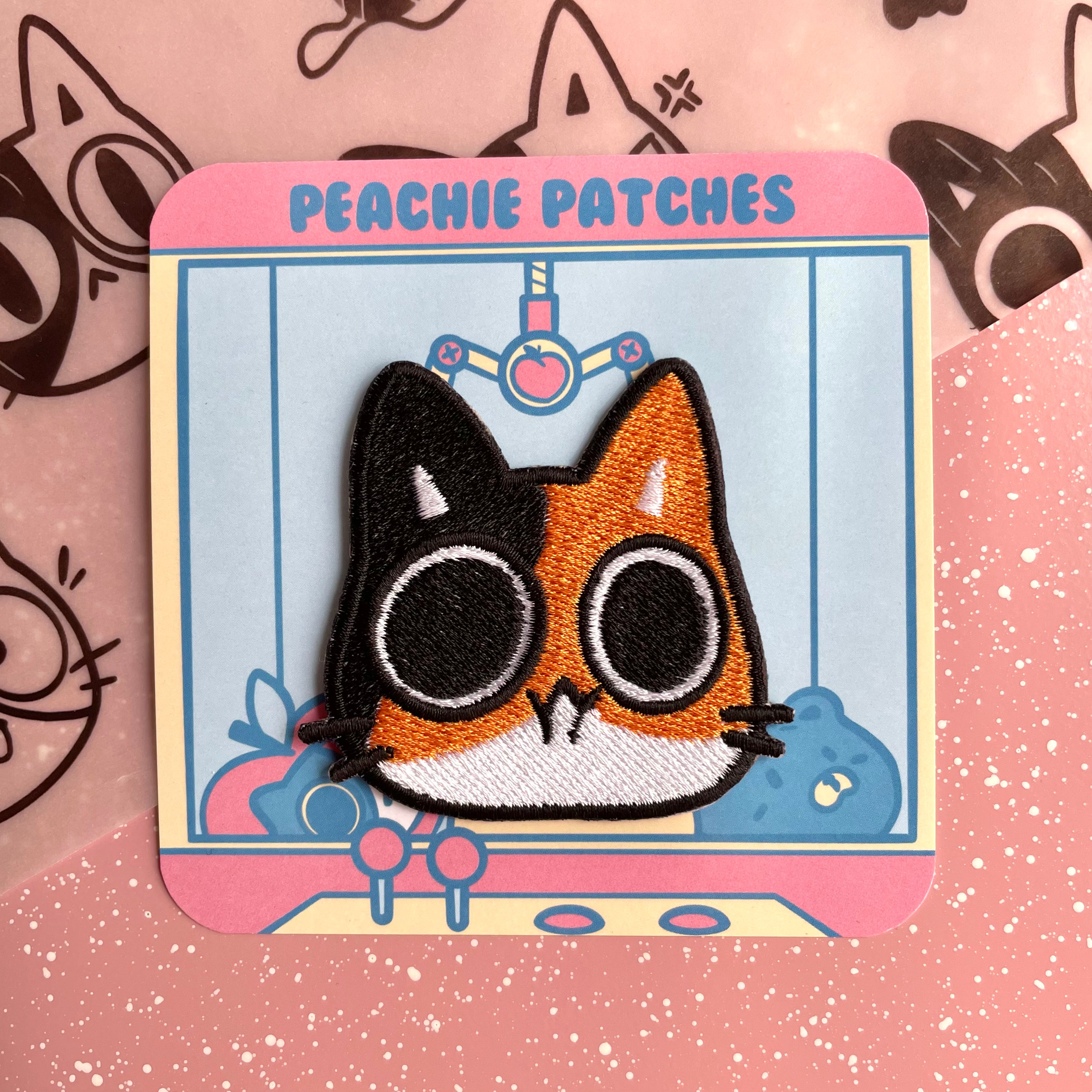CALICO CAT EMBROIDERED IRON ON PATCH
